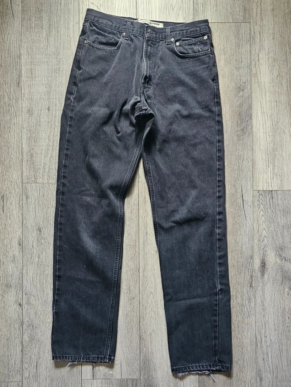 Vintage 2000s Y2K Harley Davidson Faded Black Straight Leg Denim Jeans 33x36